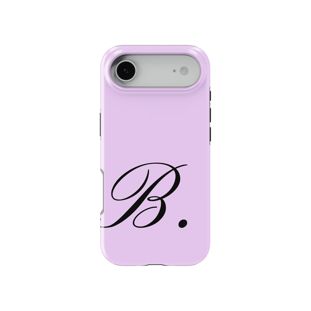 B Lavender Initial Baskılı Telefon Kılıfı