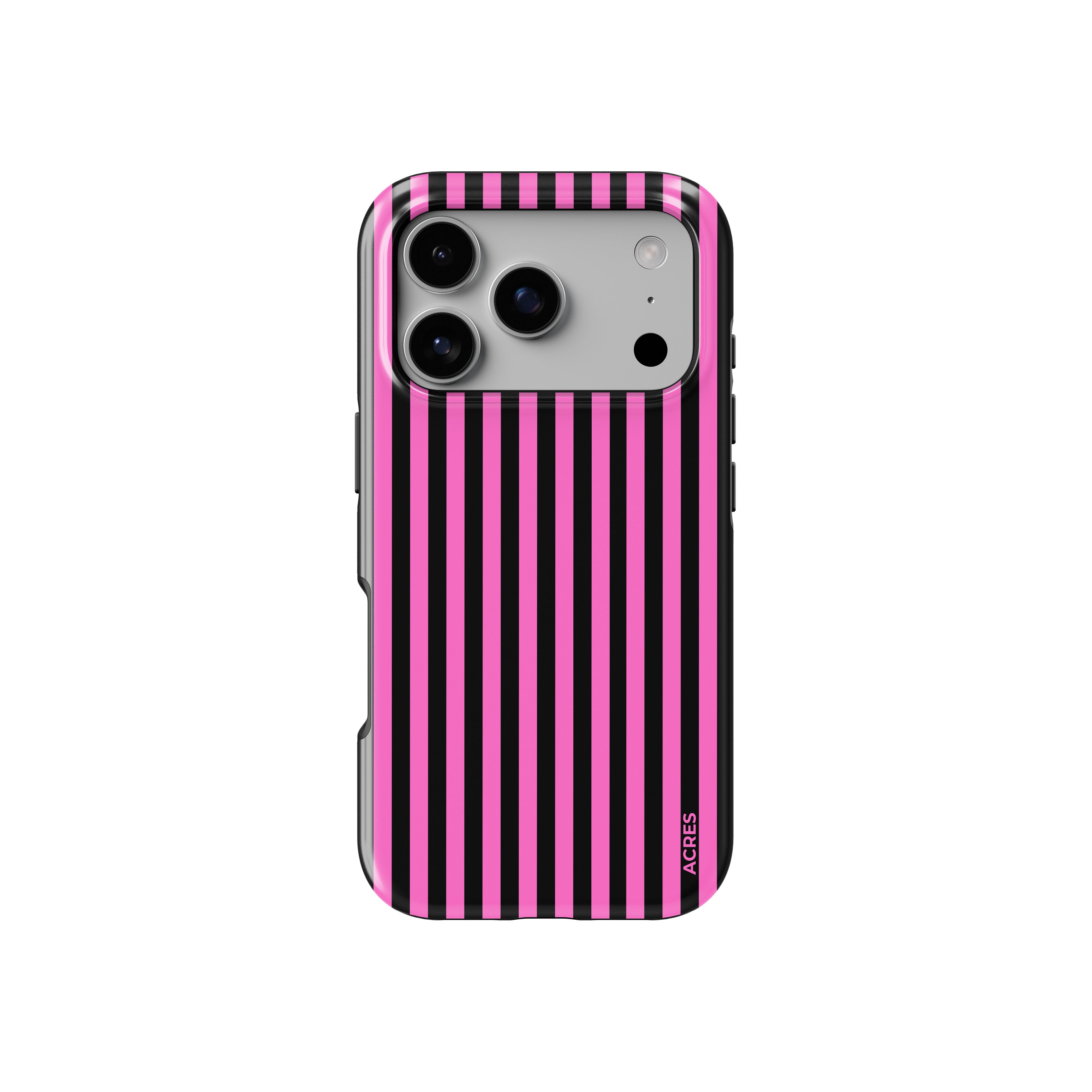 Black&Pink Stripes Baskılı Telefon Kılıfı