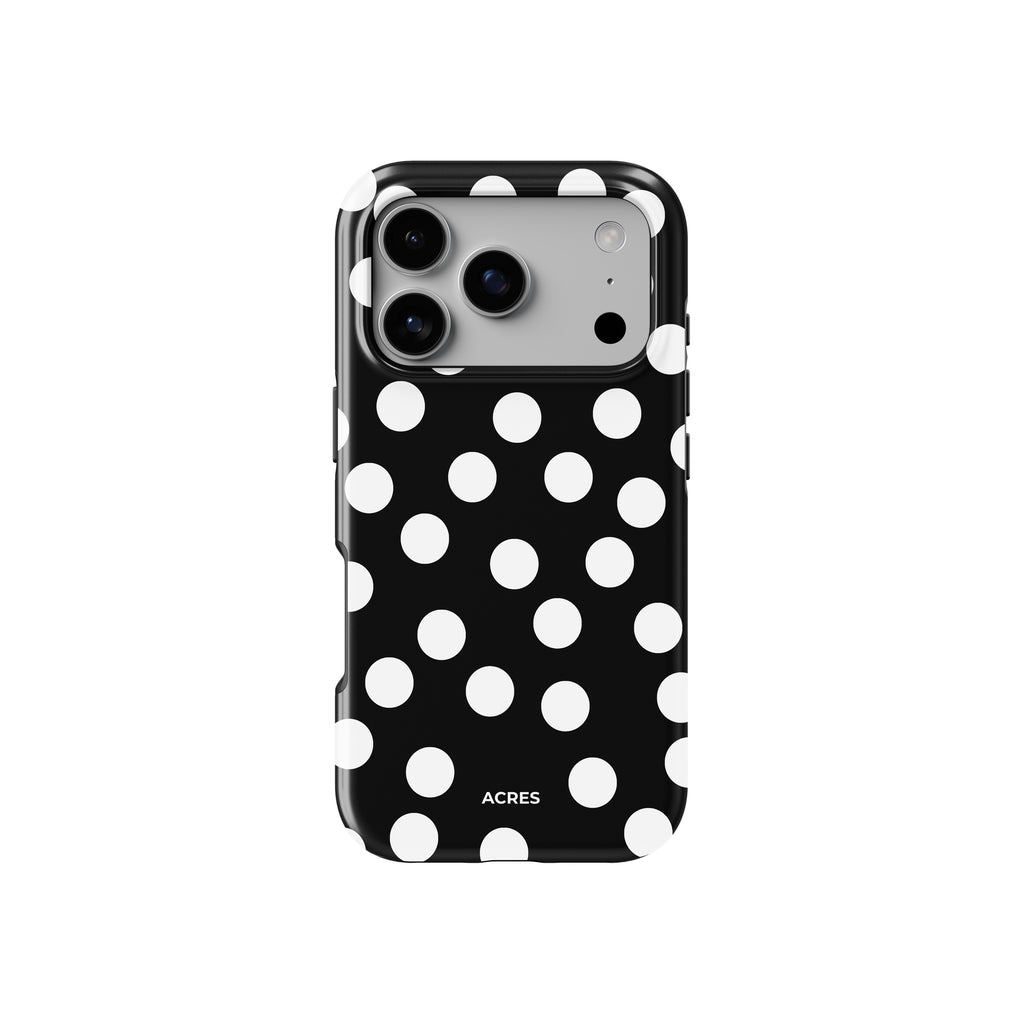 Black&White Polka Baskılı Telefon Kılıfı