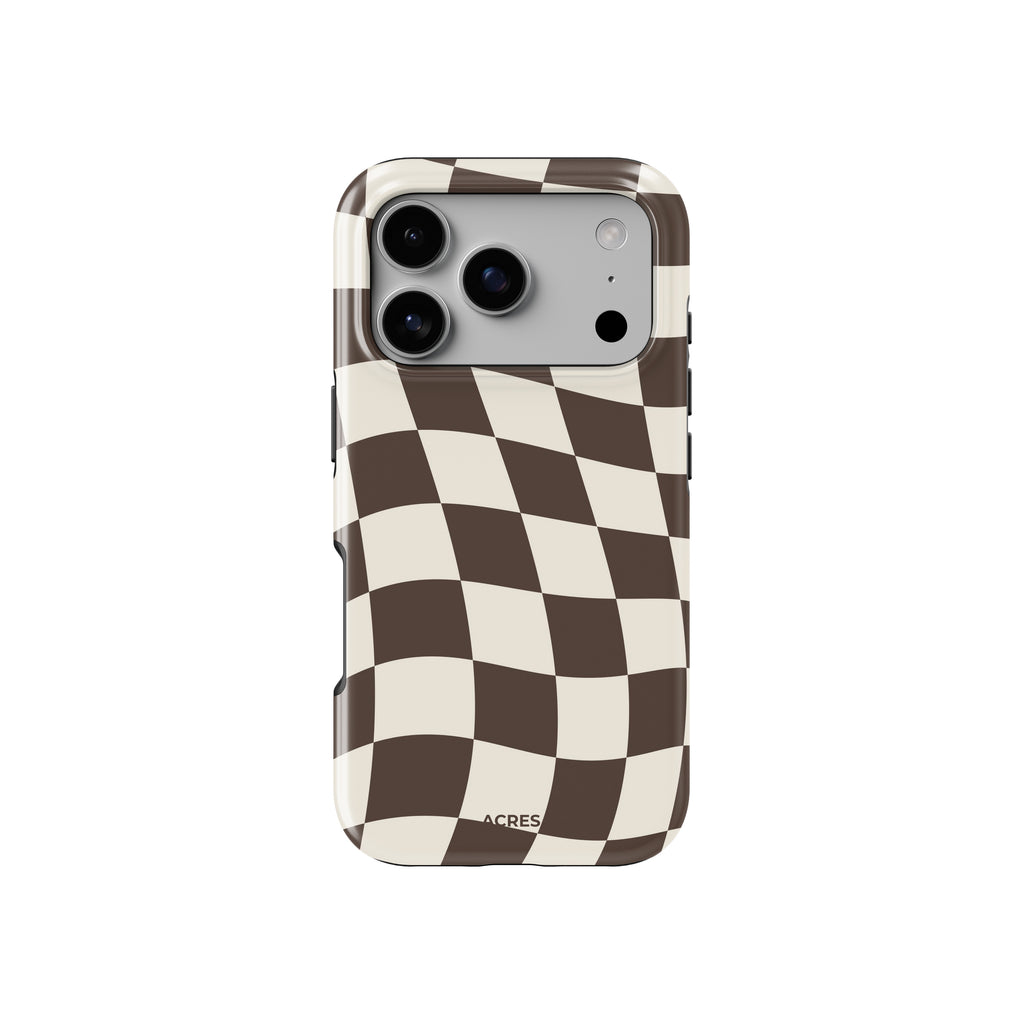 Brown Check Baskılı Telefon Kılıfı