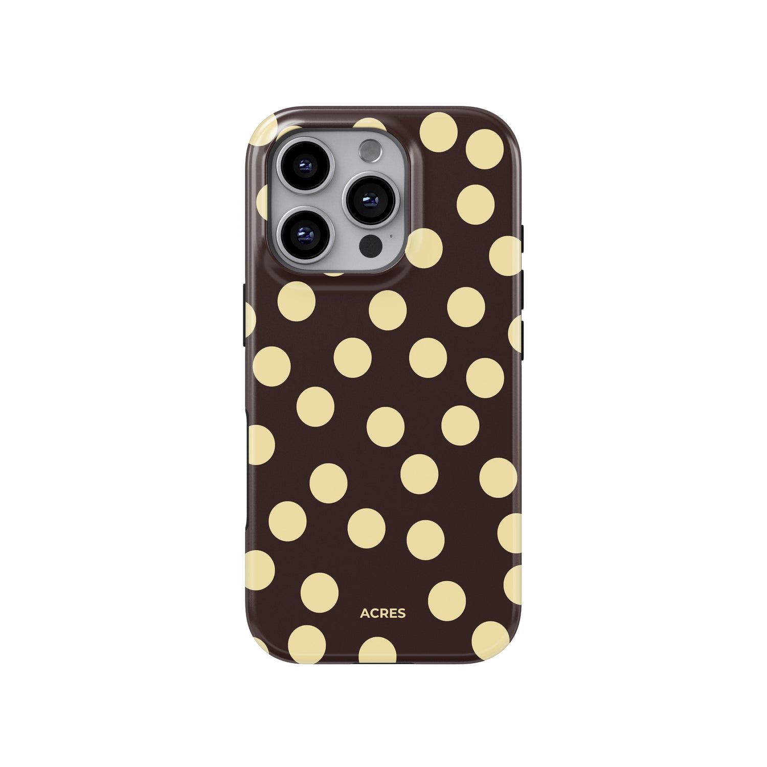 Brown&Yellow Polka Baskılı Telefon Kılıfı