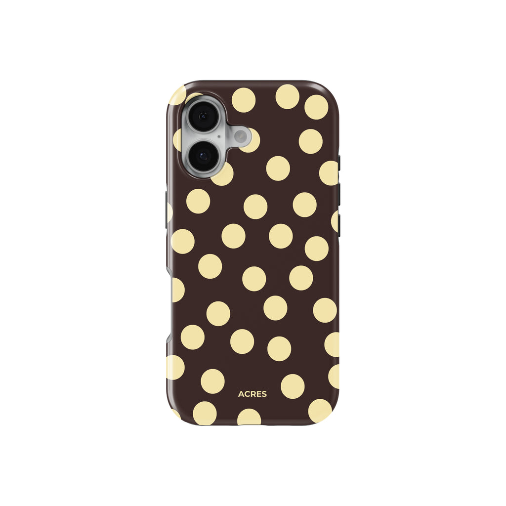 Brown&Yellow Polka Baskılı Telefon Kılıfı