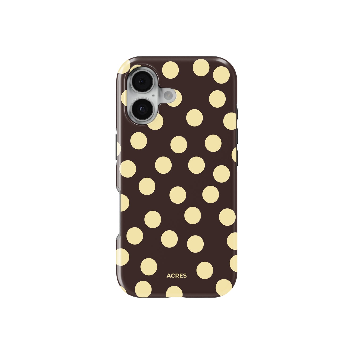 Brown&Yellow Polka Baskılı Telefon Kılıfı