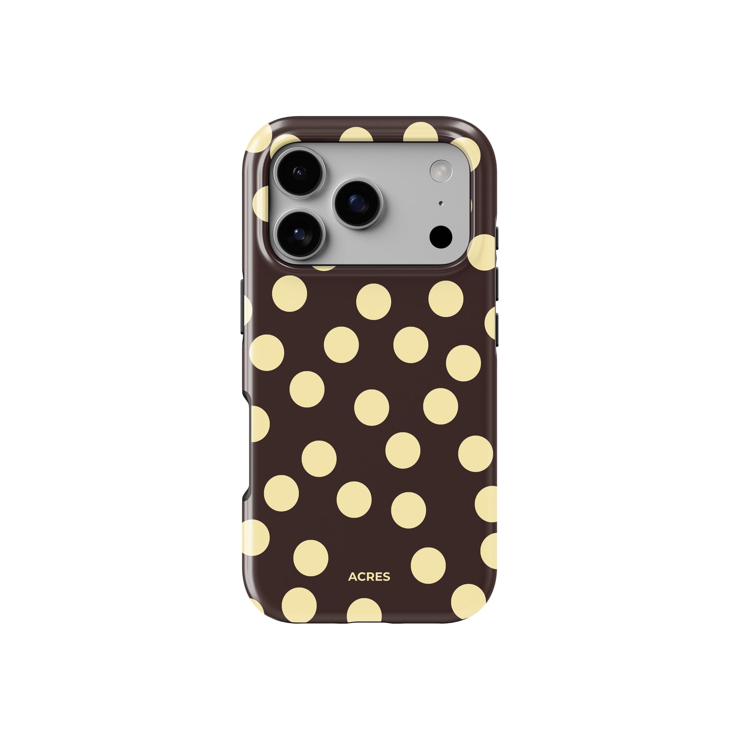 Brown&Yellow Polka Baskılı Telefon Kılıfı