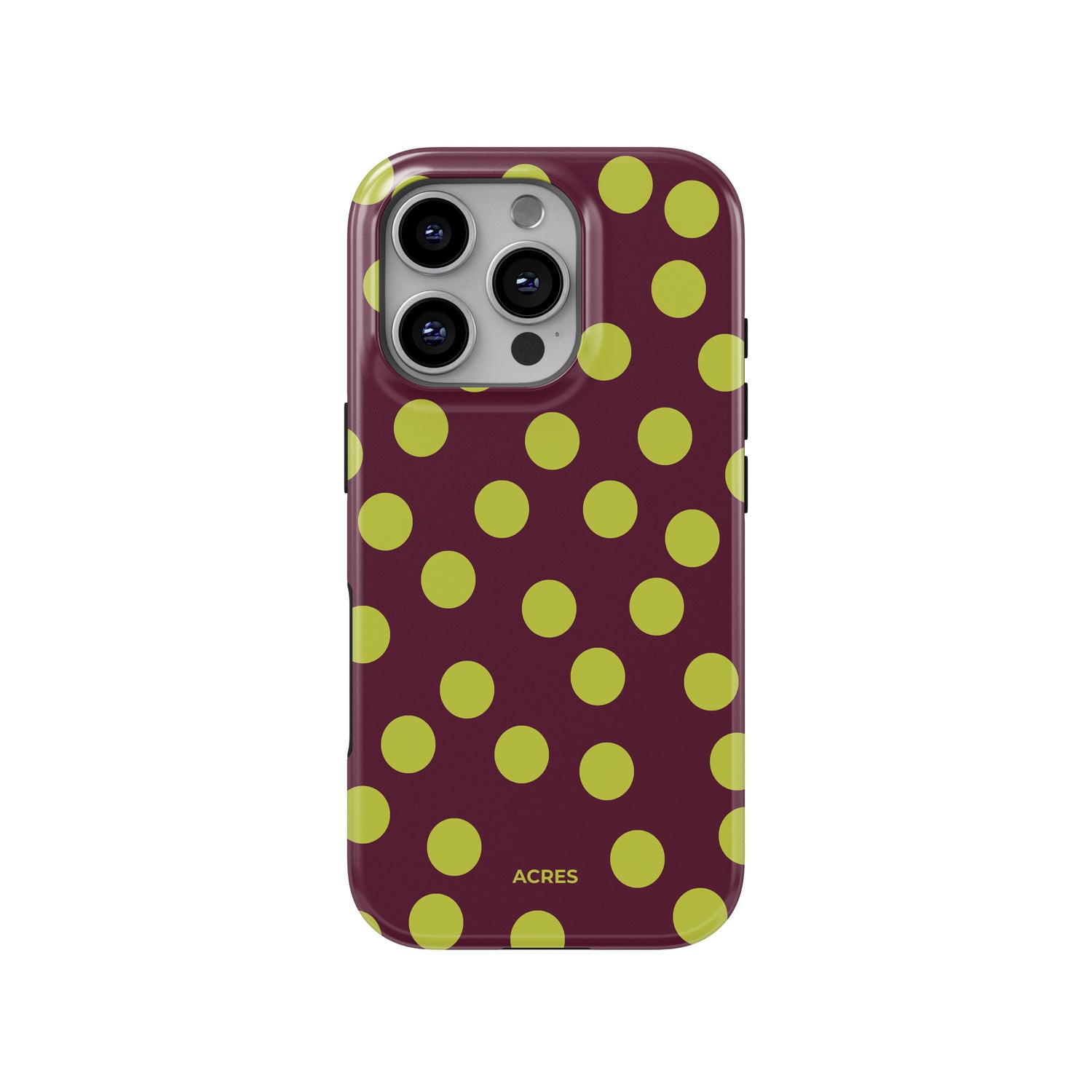 Burgundy&Lime Polka Baskılı Telefon Kılıfı