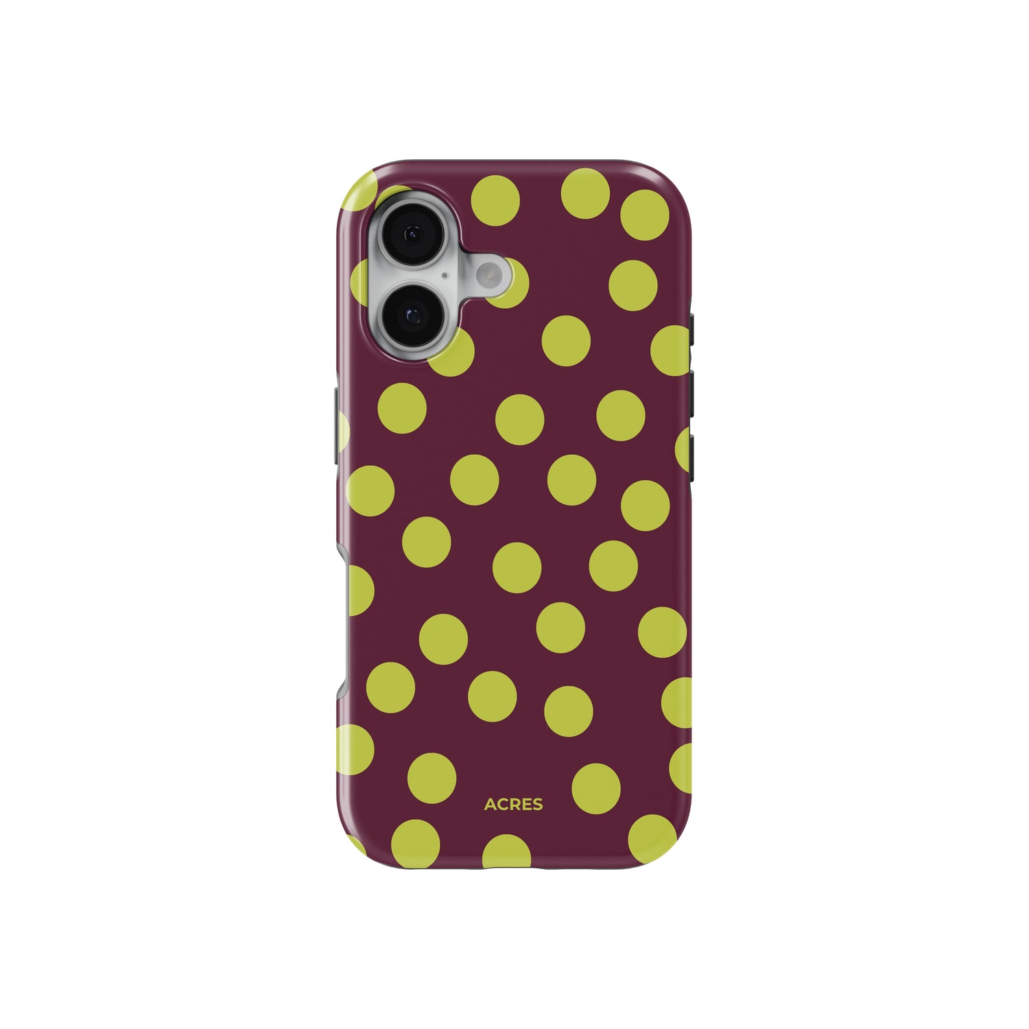 Burgundy&Lime Polka Baskılı Telefon Kılıfı