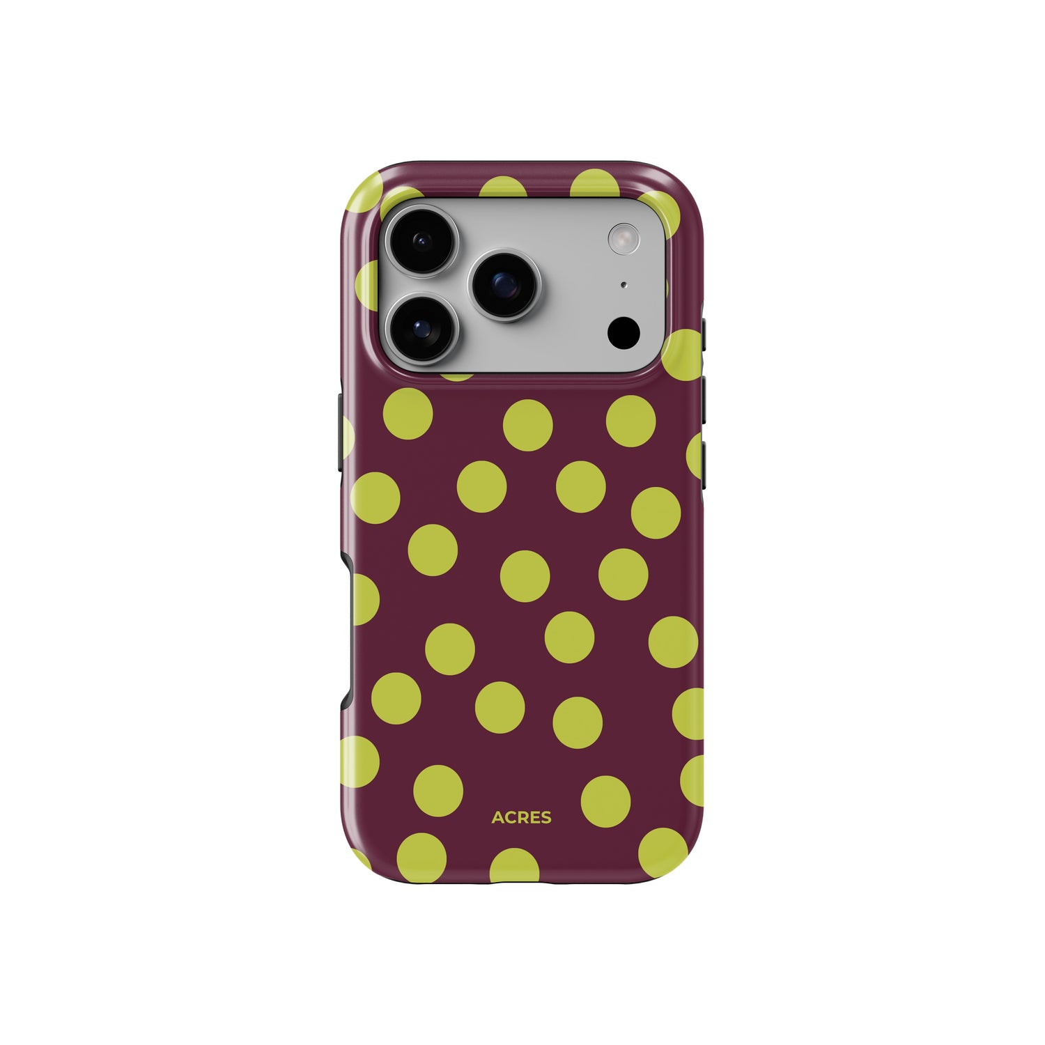 Burgundy&Lime Polka Baskılı Telefon Kılıfı
