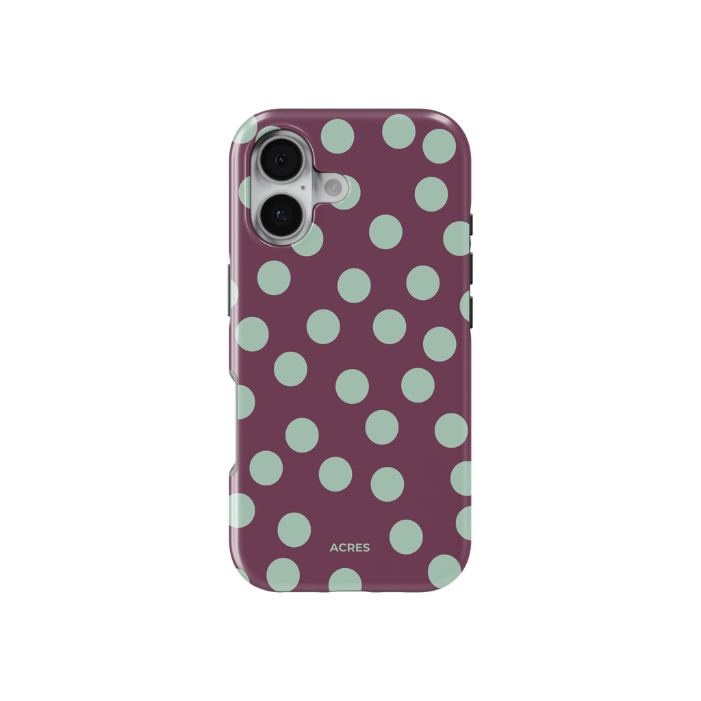 Mint Polka Baskılı Telefon Kılıfı