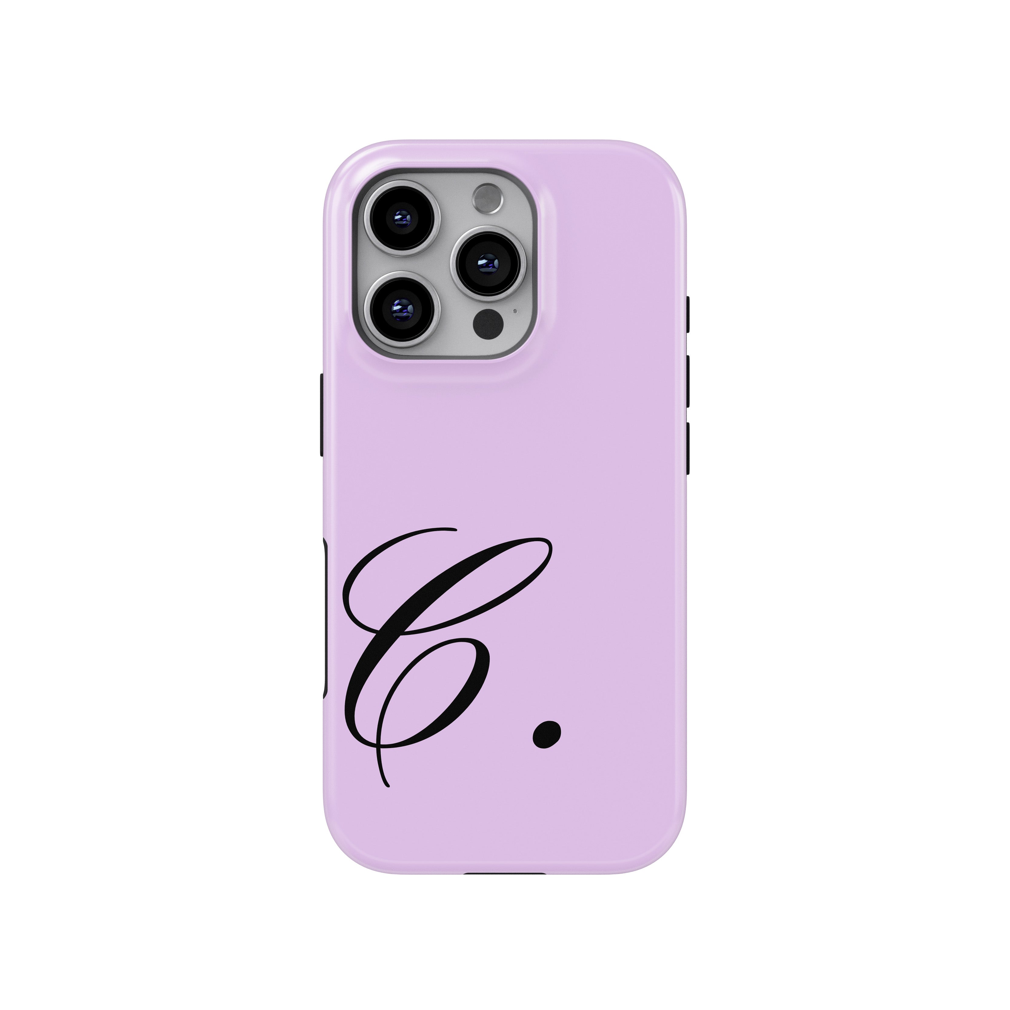 C Lavender Initial Baskılı Telefon Kılıfı