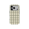 Cream&Olive Checkers Baskılı Telefon Kılıfı