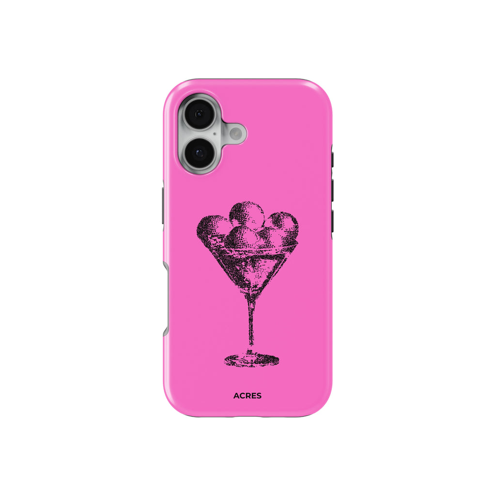 Disco Glass Pembe Baskılı Telefon Kılıfı