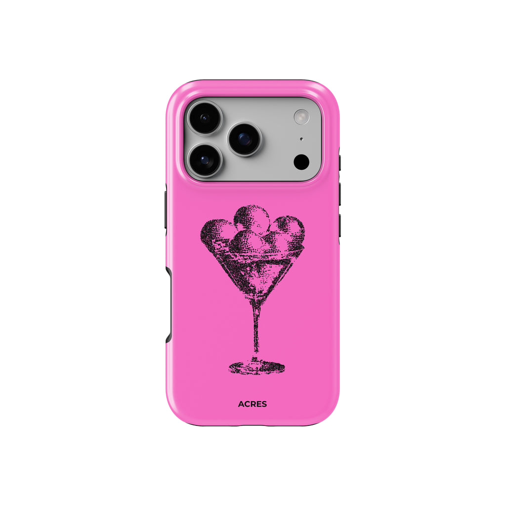 Disco Glass Pembe Baskılı Telefon Kılıfı