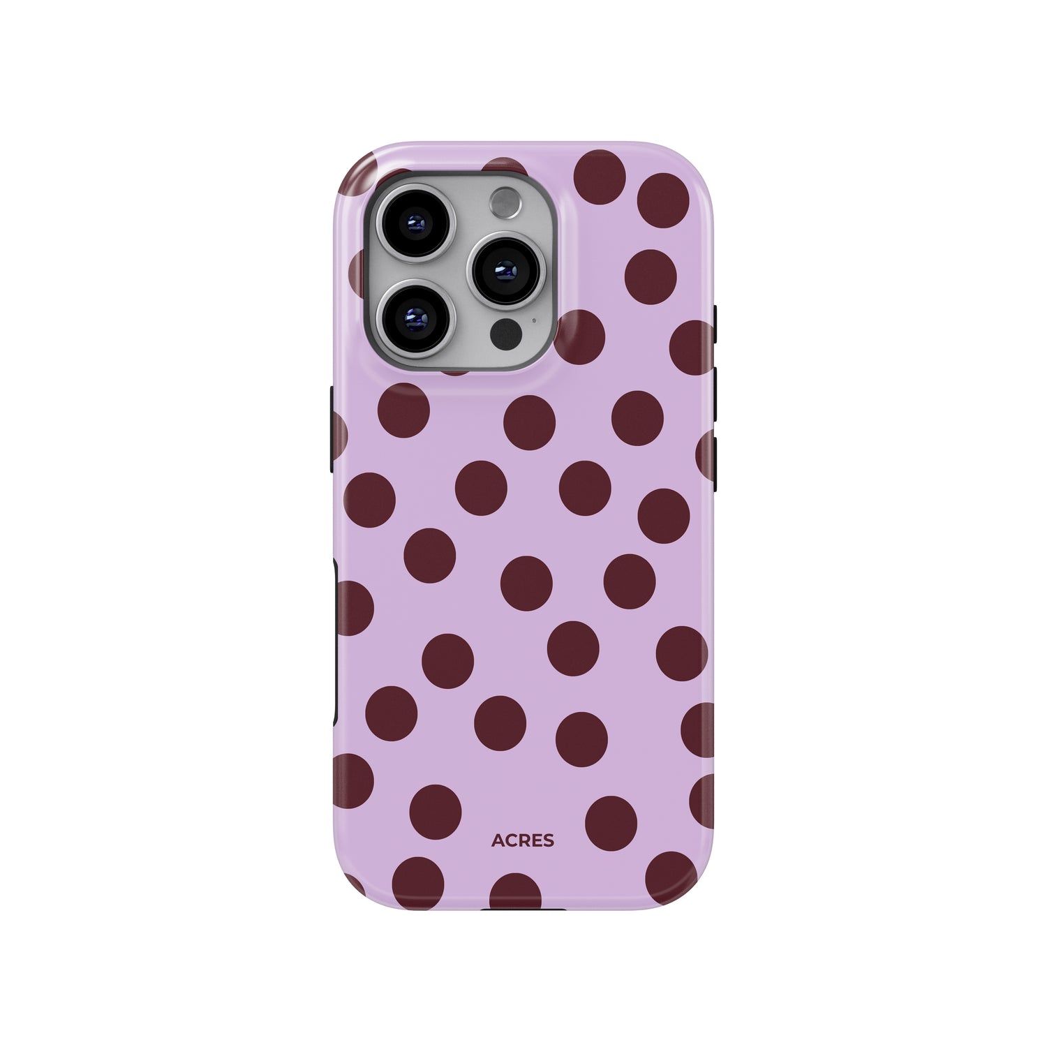 Lavender&Burgundy Polka Baskılı Telefon Kılıfı