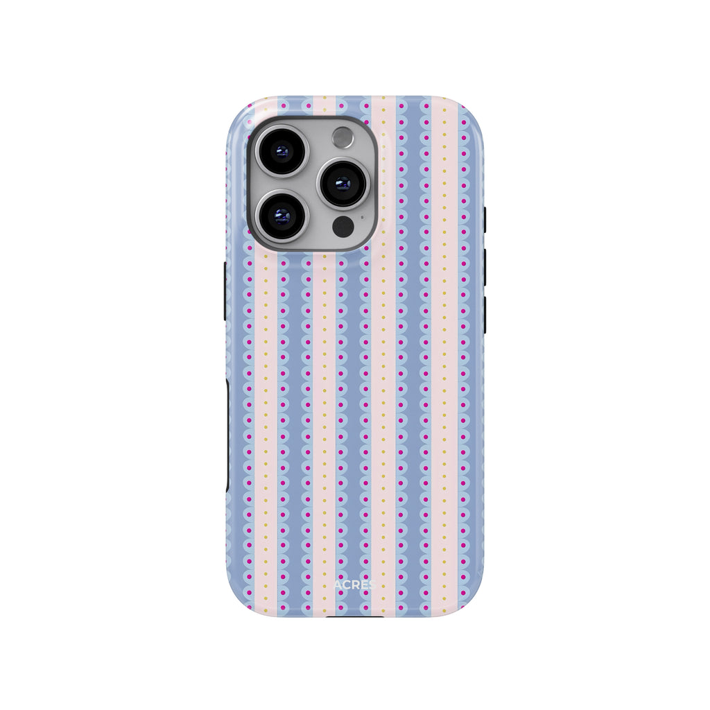 Light Blue Bubble Stripes Baskılı Telefon Kılıfı