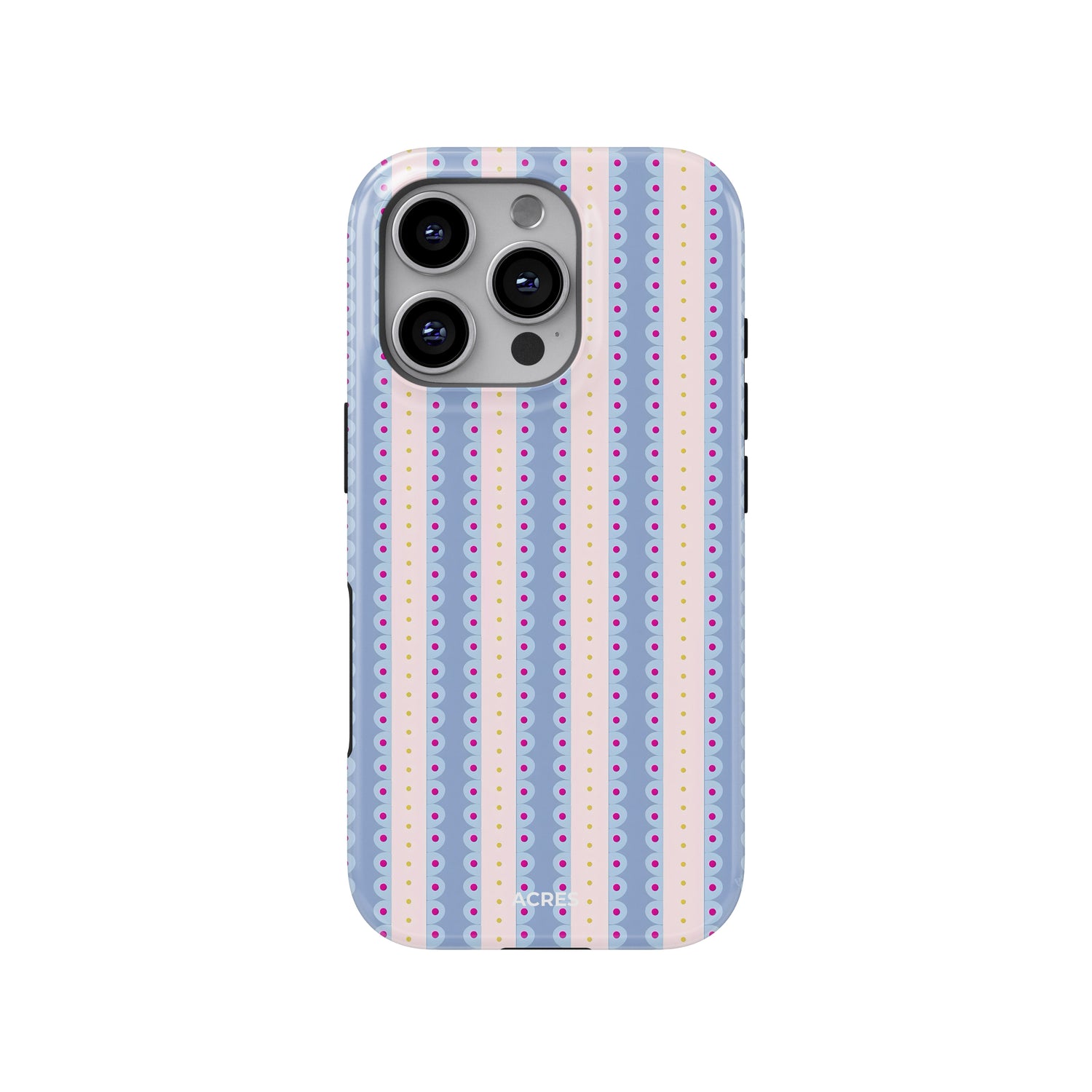 Light Blue Bubble Stripes Baskılı Telefon Kılıfı