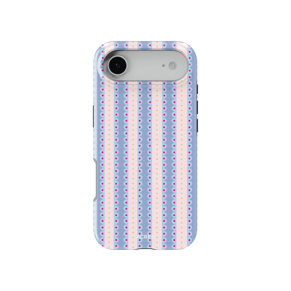 Light Blue Bubble Stripes Baskılı Telefon Kılıfı