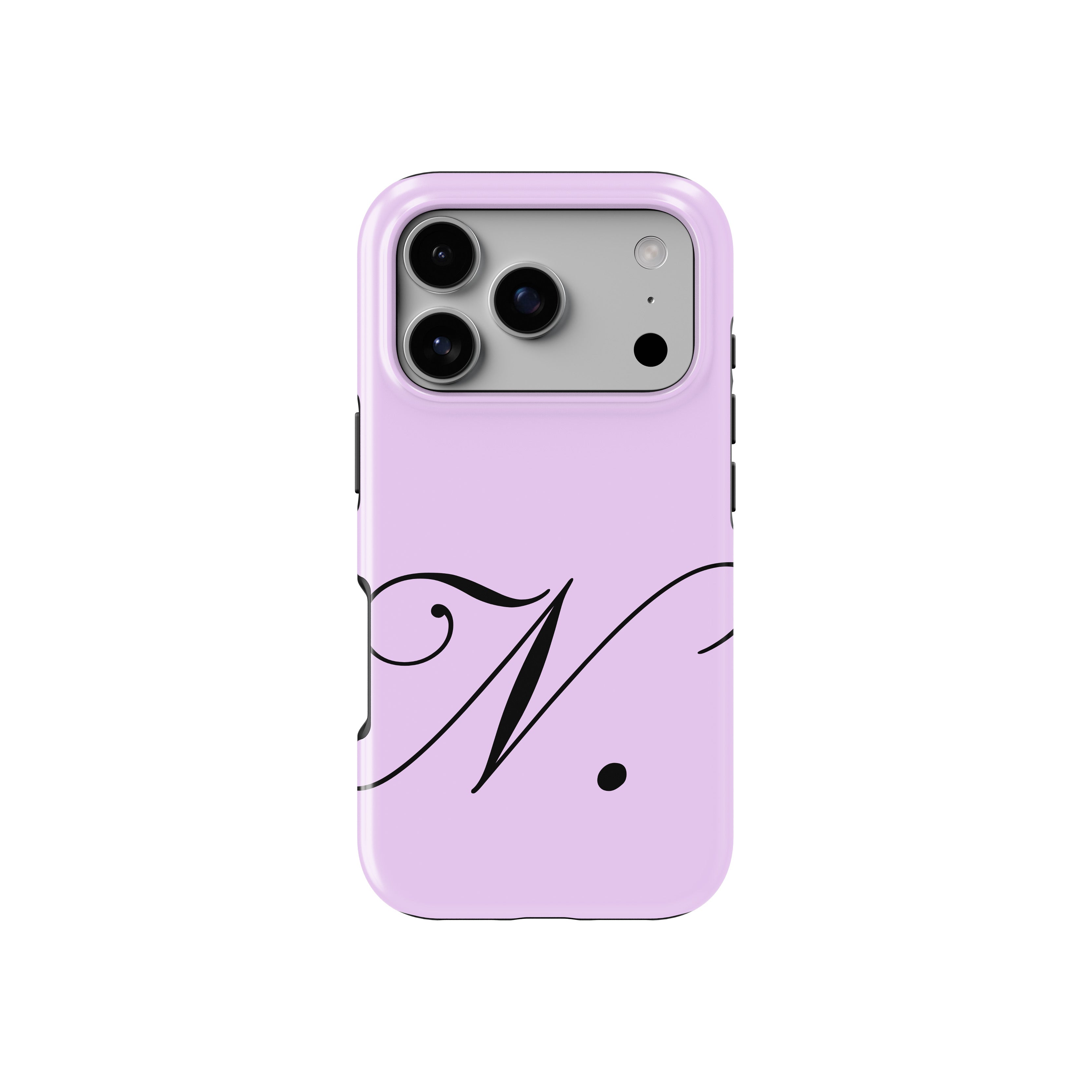N Lavender Initial Baskılı Telefon Kılıfı