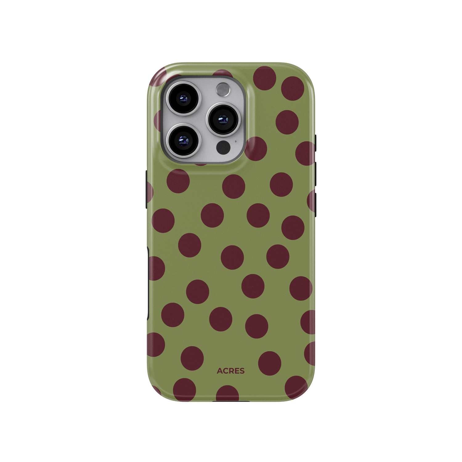 Olive Polka Baskılı Telefon Kılıfı