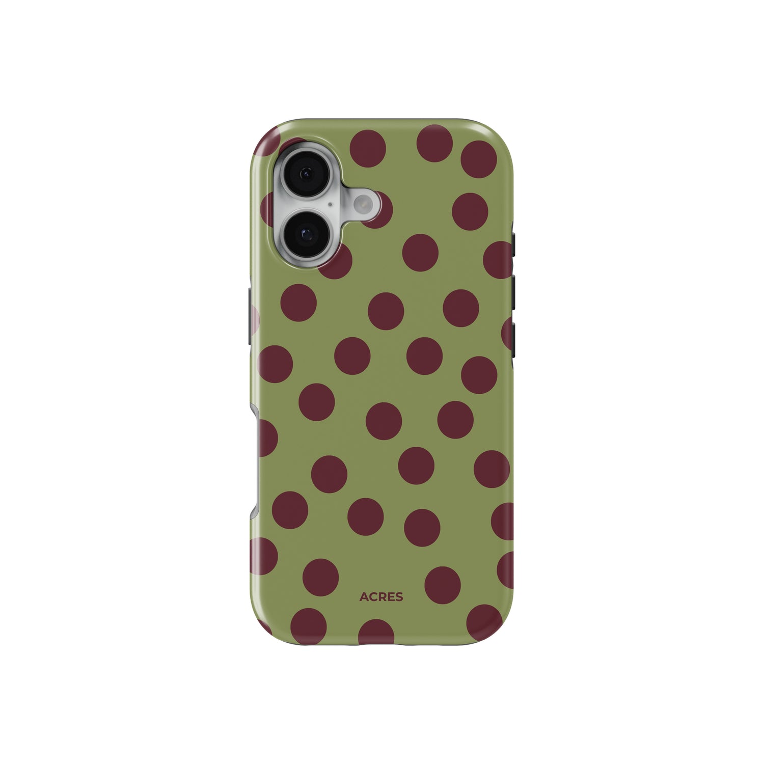 Olive Polka Baskılı Telefon Kılıfı
