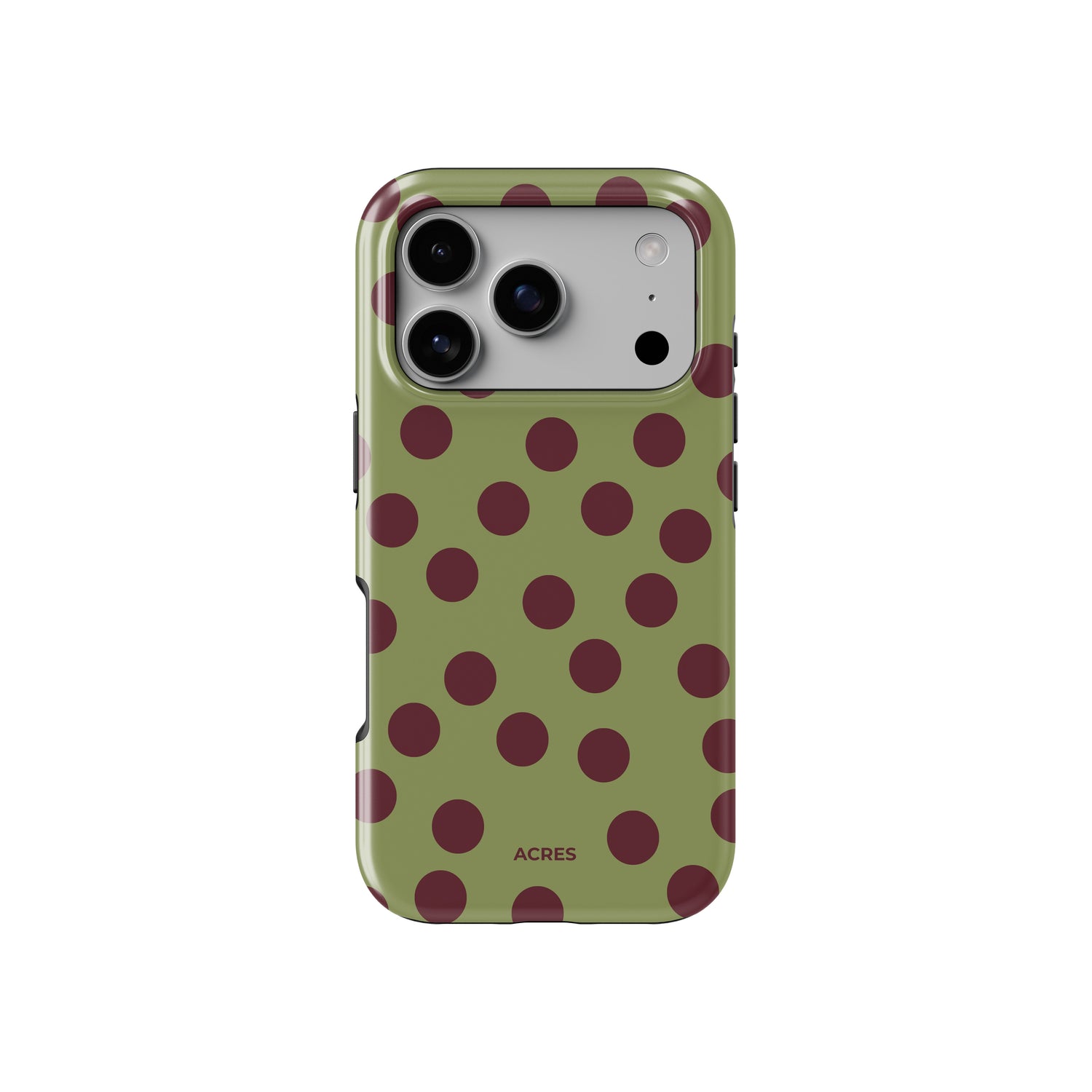 Olive Polka Baskılı Telefon Kılıfı