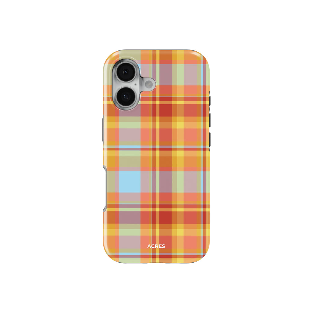 Orange Multi Checkers Baskılı Telefon Kılıfı
