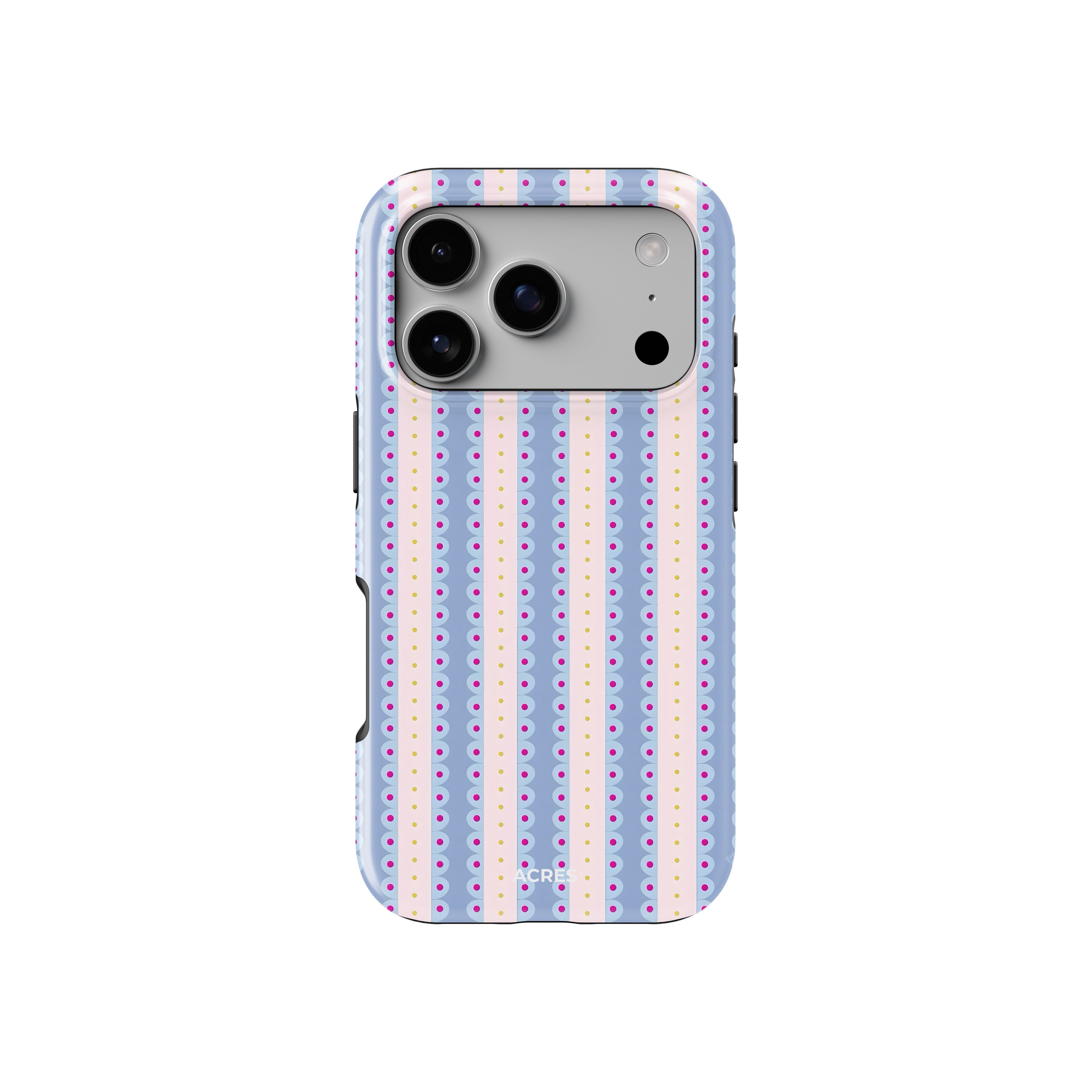 Light Blue Bubble Stripes Baskılı Telefon Kılıfı