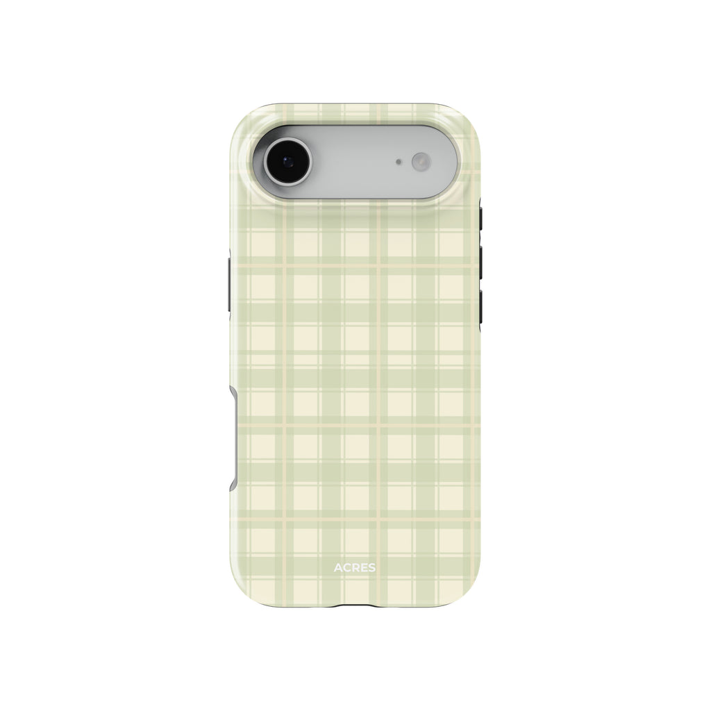 Pastel Green Checkers Baskılı Telefon Kılıfı
