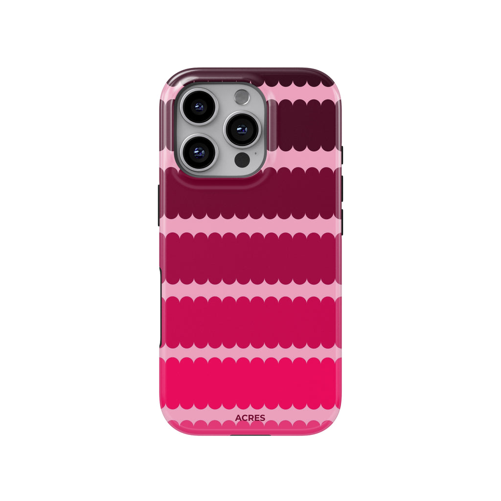 Pink Bubble Stripe Baskılı Telefon Kılıfı