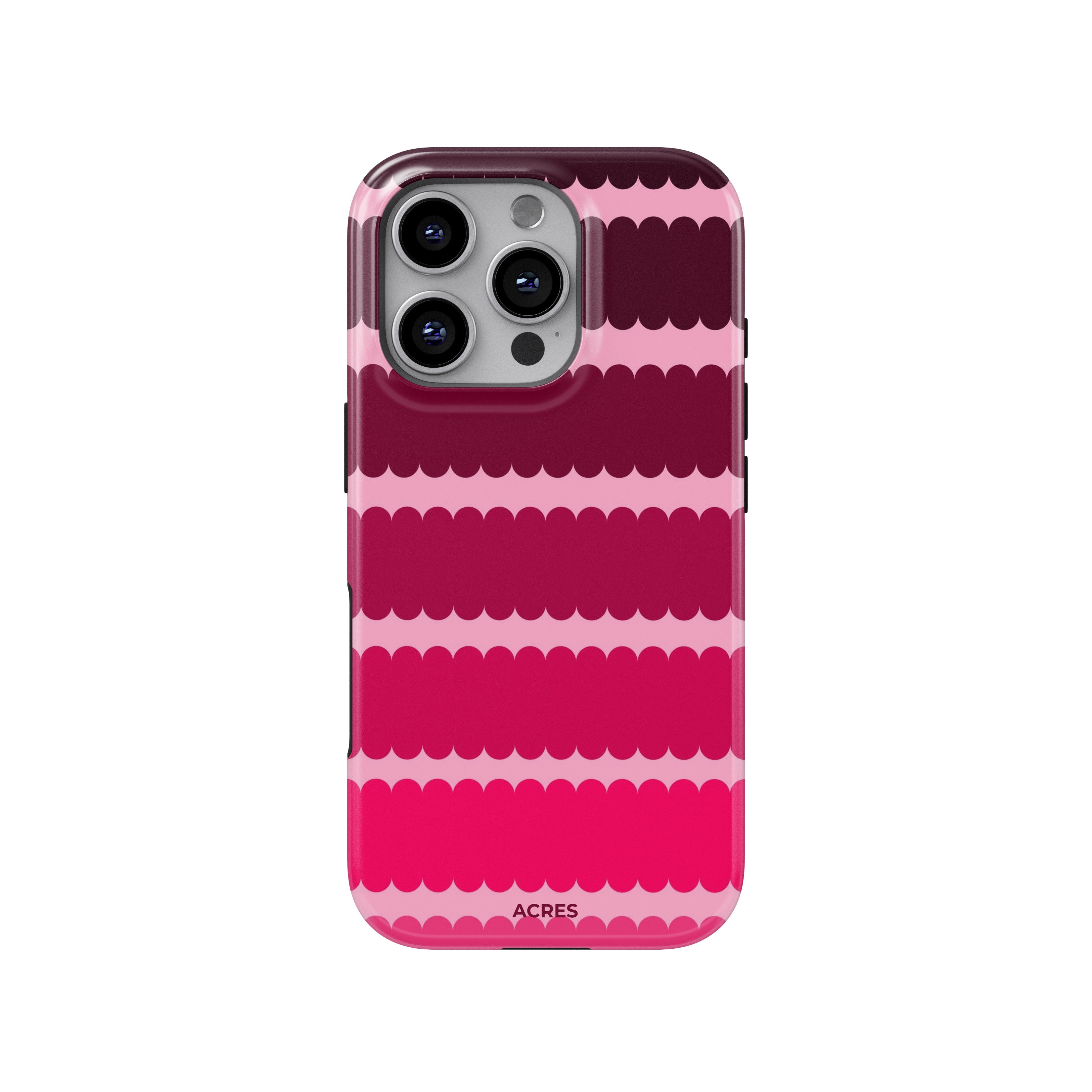 Pink Bubble Stripe Baskılı Telefon Kılıfı