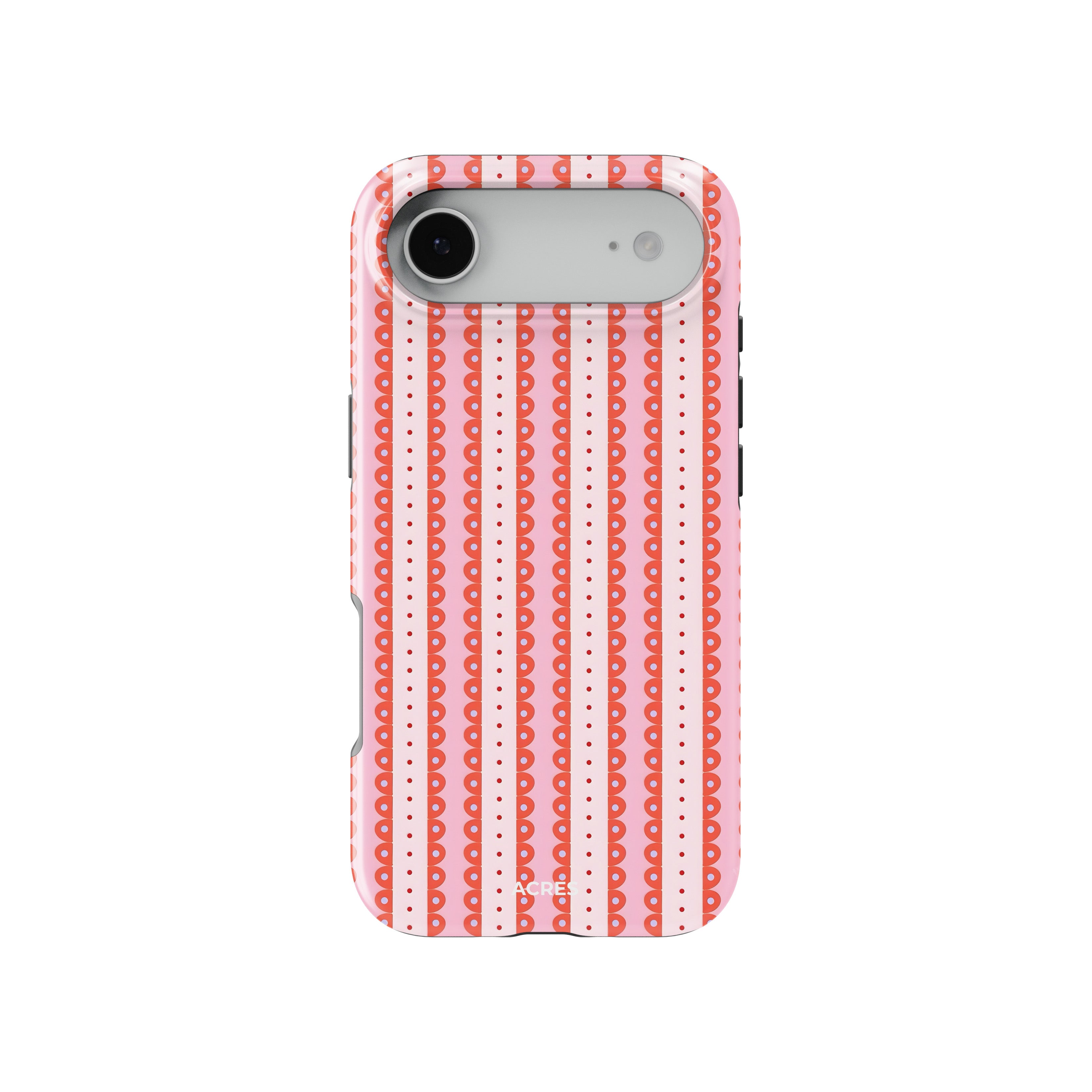 Pink Bubble Stripes Baskılı Telefon Kılıfı