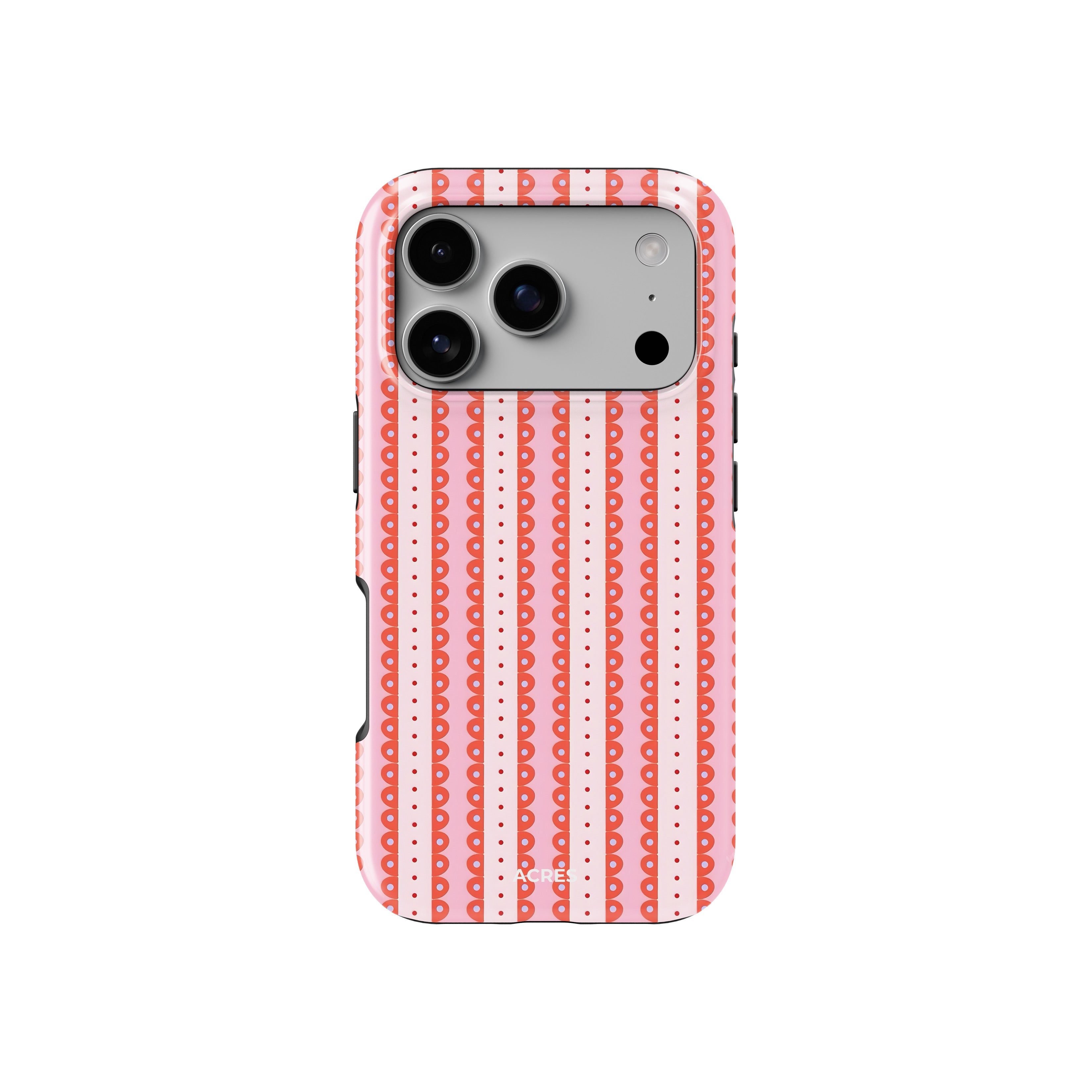 Pink Bubble Stripes Baskılı Telefon Kılıfı