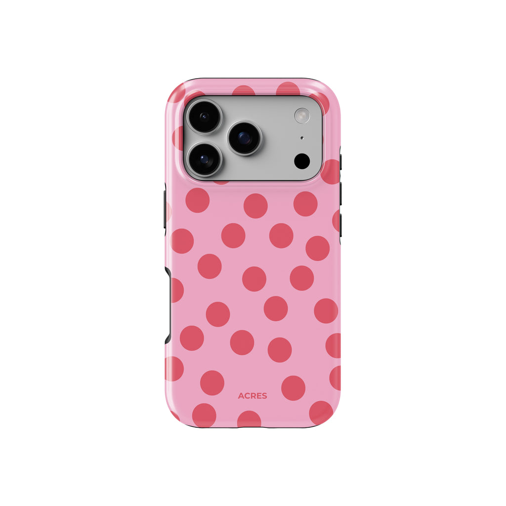 Pink Polka Baskılı Telefon Kılıfı