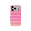 Pink Wide Stripes Baskılı Telefon Kılıfı