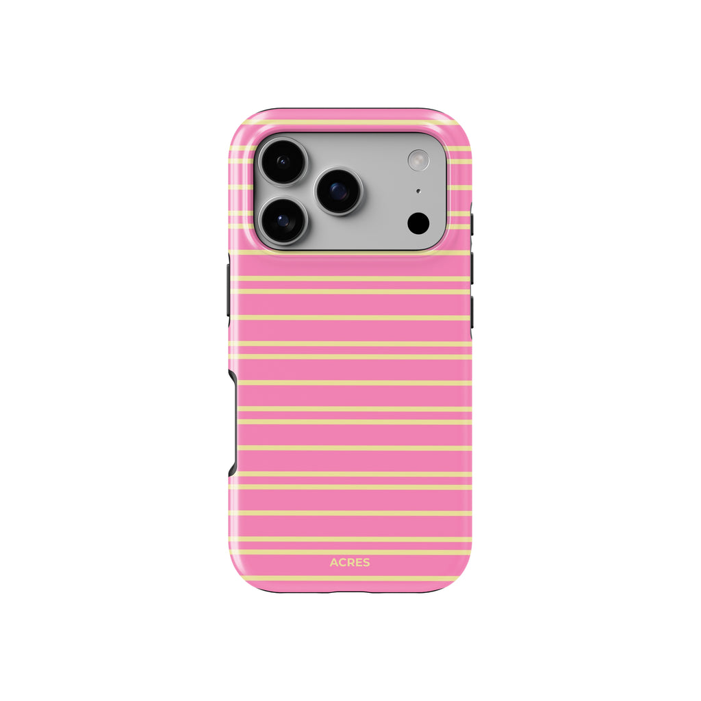 Pink Wide Stripes Baskılı Telefon Kılıfı