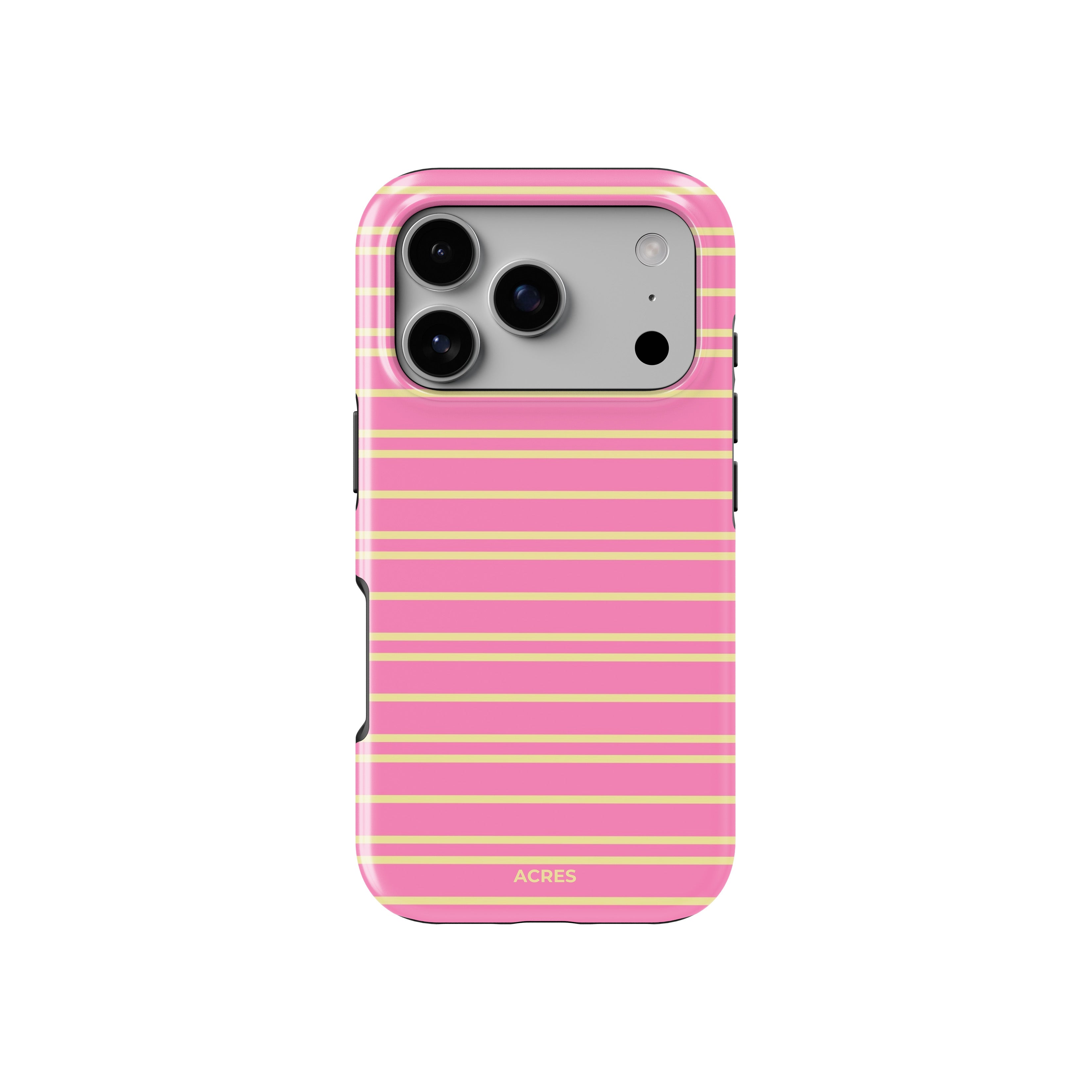 Pink Wide Stripes Baskılı Telefon Kılıfı