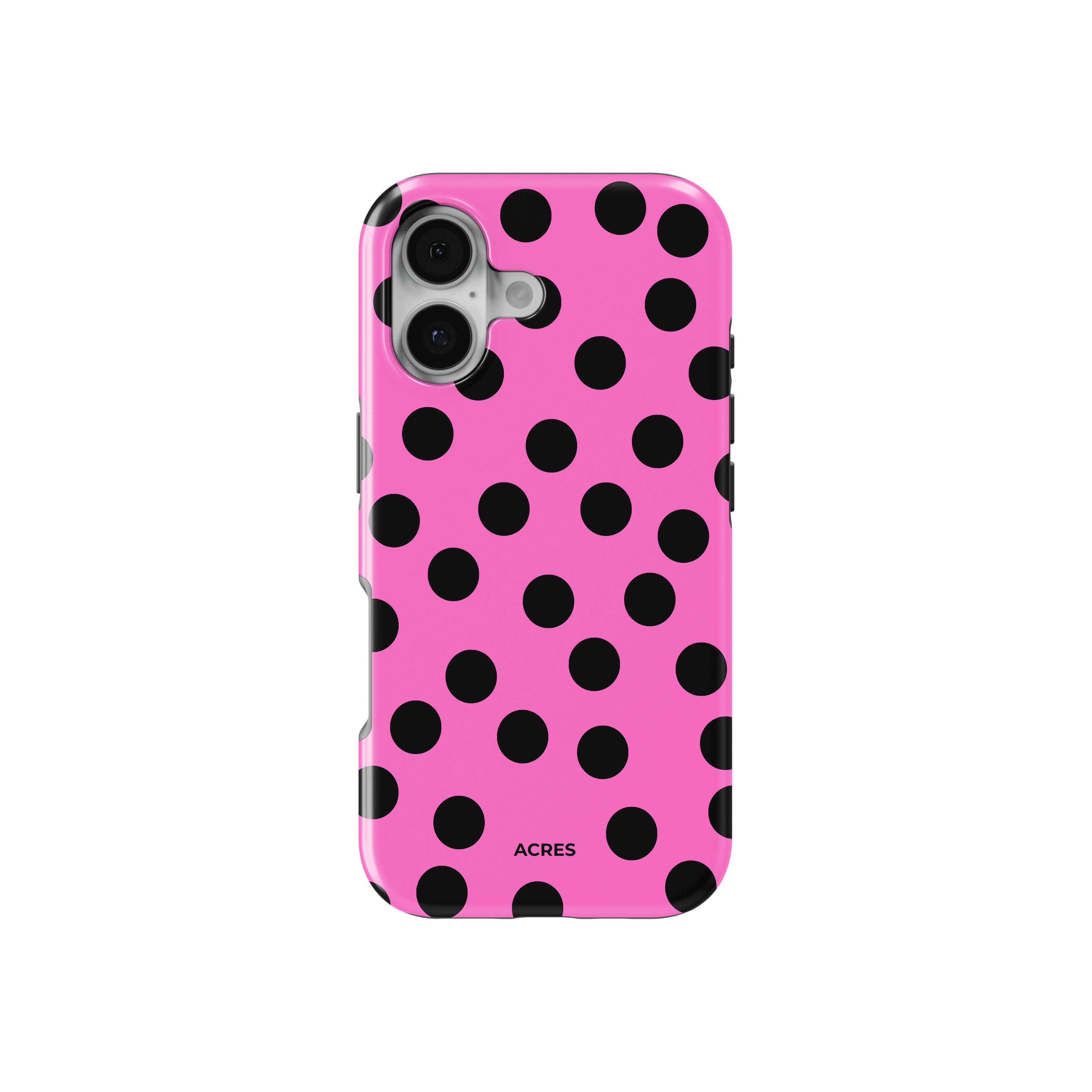 Pink&Black Polka Baskılı Telefon Kılıfı