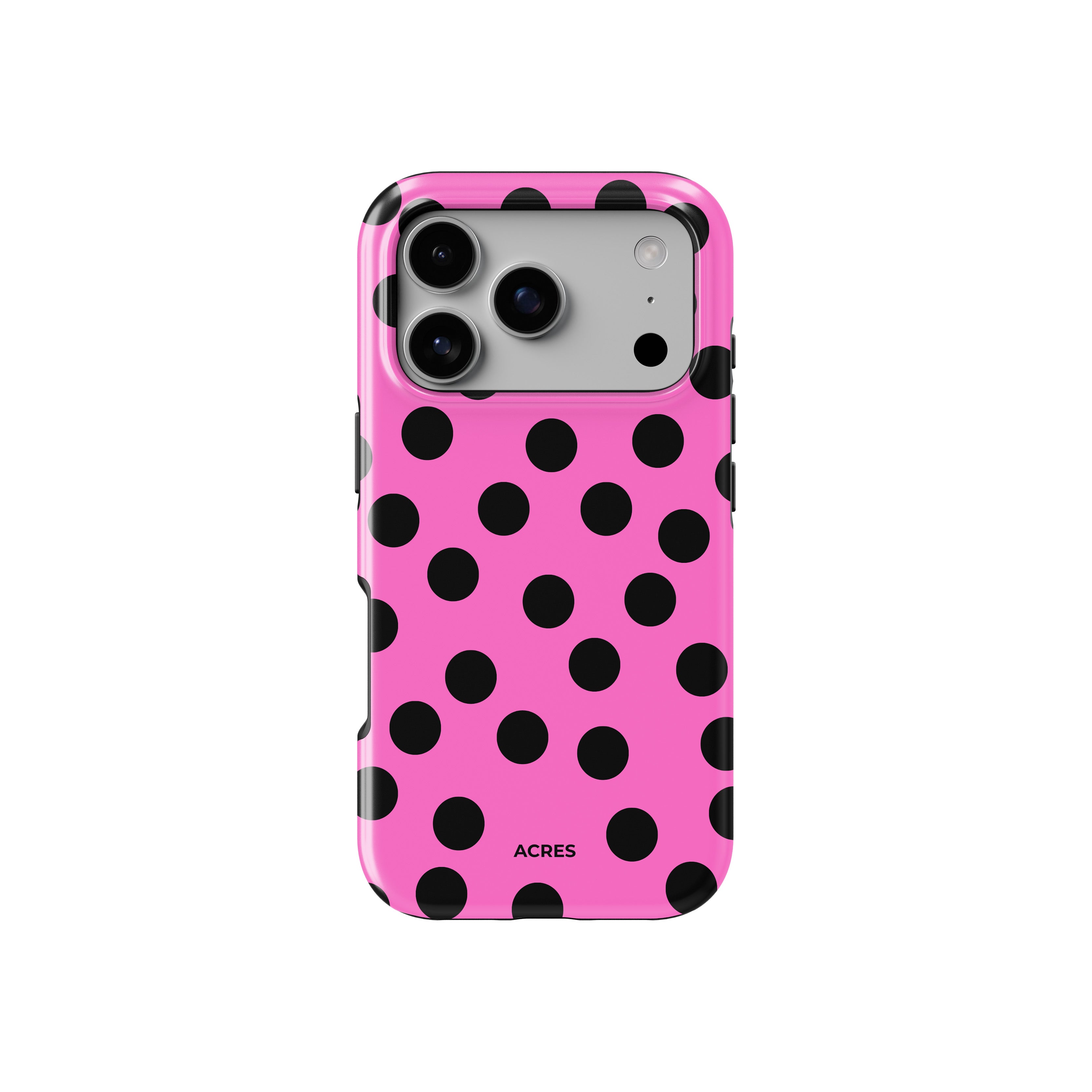Pink&Black Polka Baskılı Telefon Kılıfı