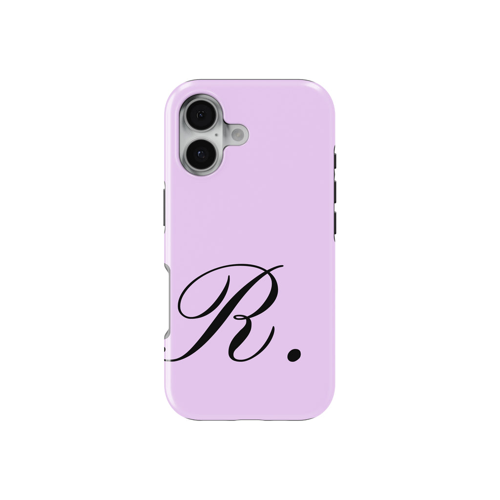 R Lavender Initial Baskılı Telefon Kılıfı
