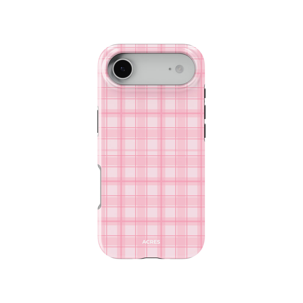 Soft Pink Checkers Baskılı Telefon Kılıfı