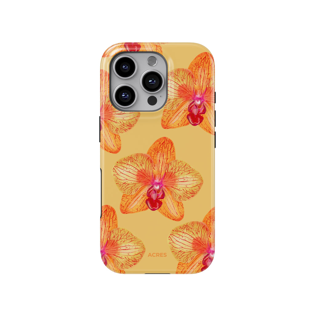 Orange Orchids Baskılı Telefon Kılıfı