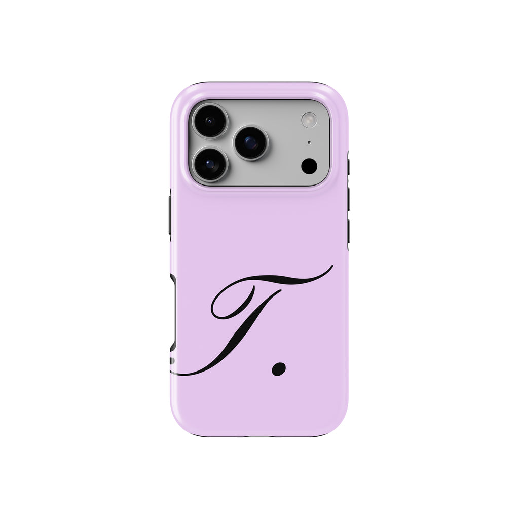 T Lavender Initial Baskılı Telefon Kılıfı