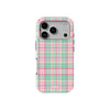 Teal&Pink Checkers Baskılı Telefon Kılıfı