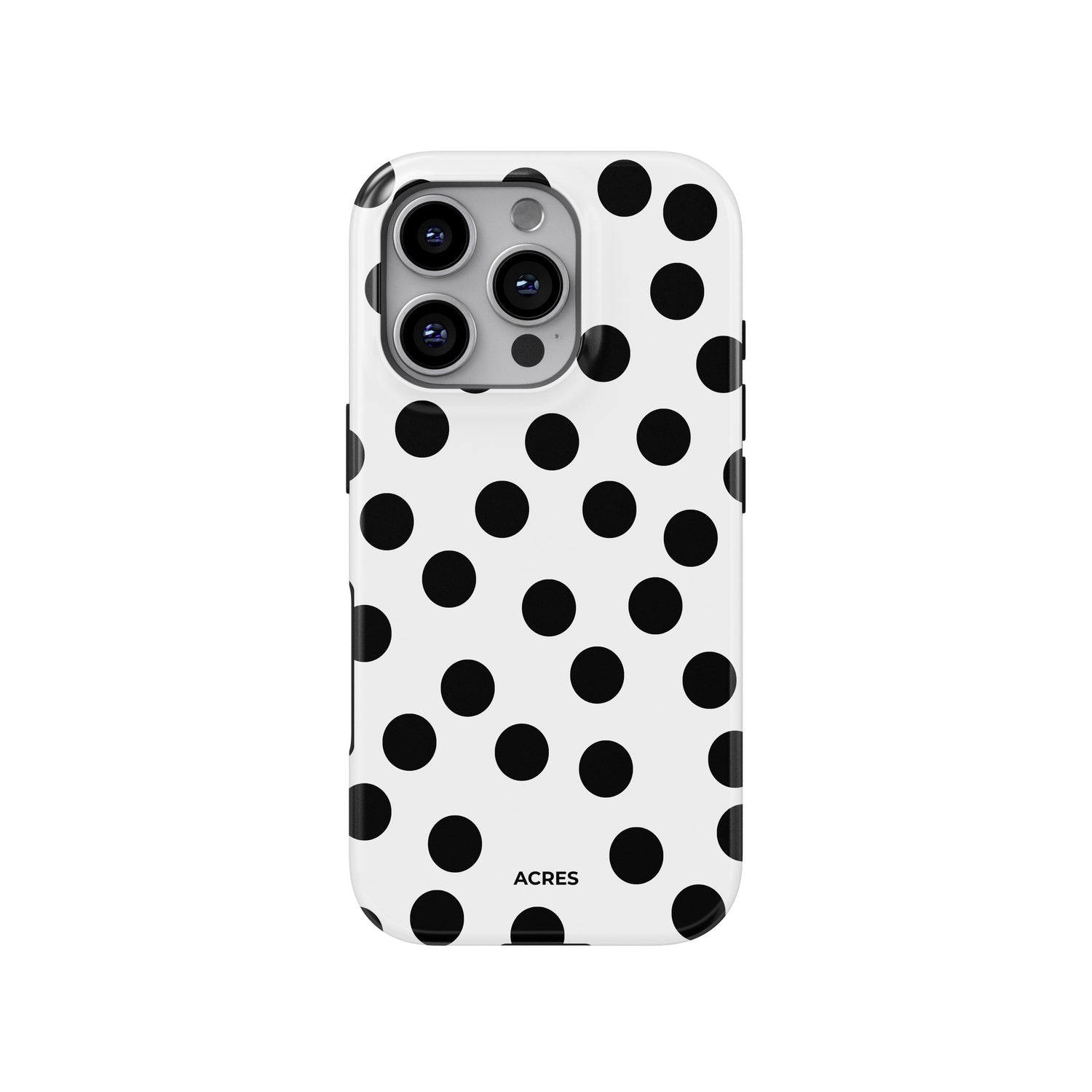 White&Black Polka Baskılı Telefon Kılıfı