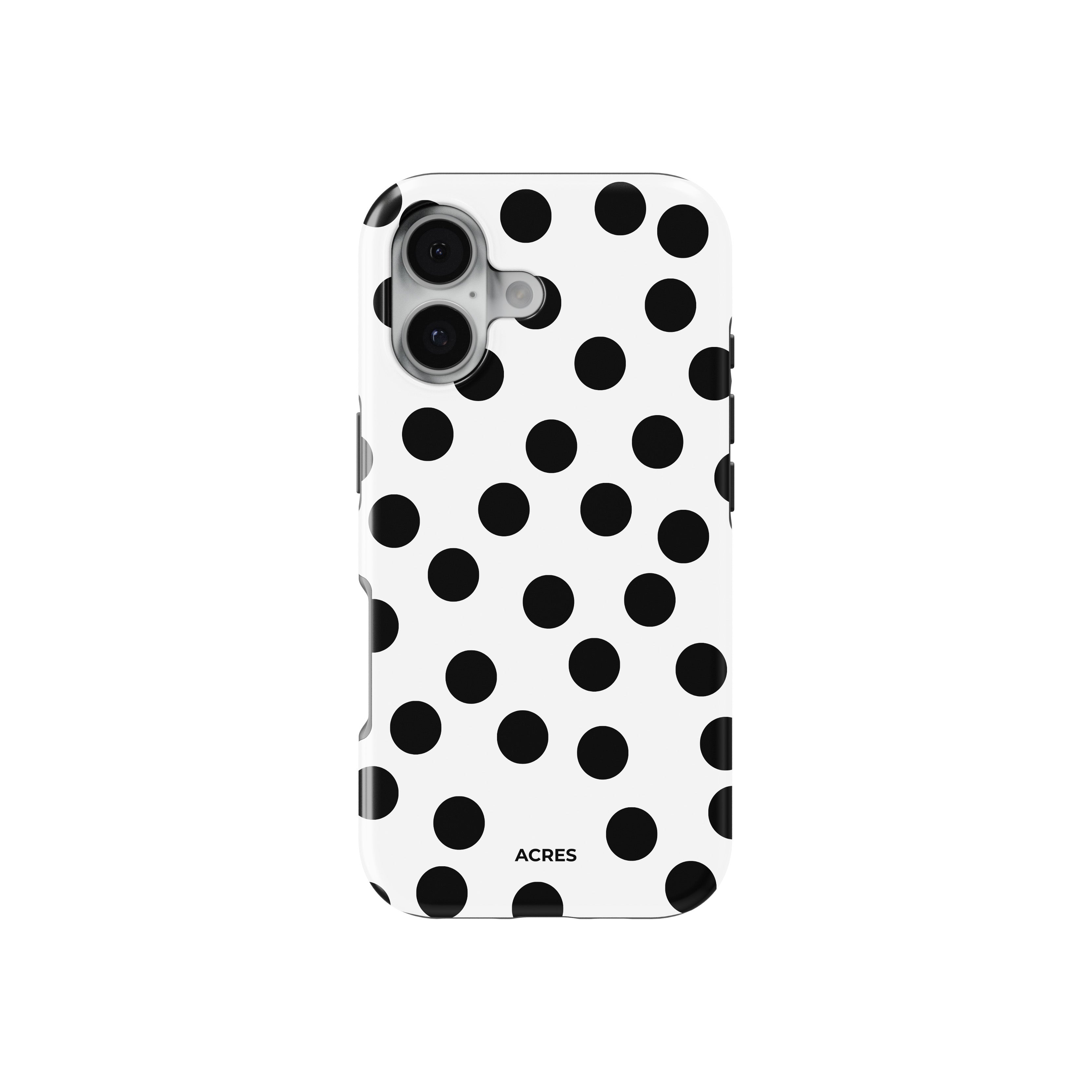 White&Black Polka Baskılı Telefon Kılıfı
