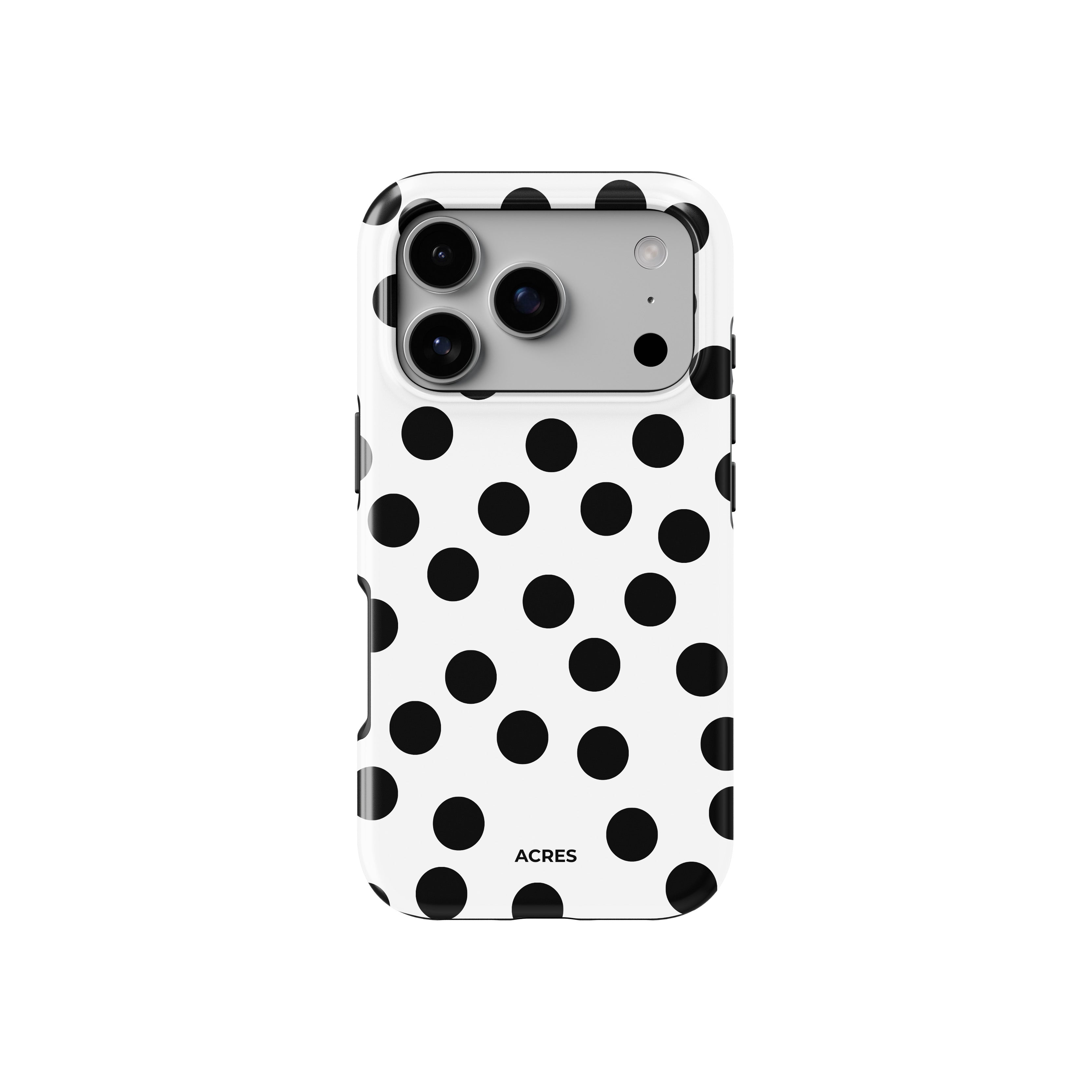 White&Black Polka Baskılı Telefon Kılıfı