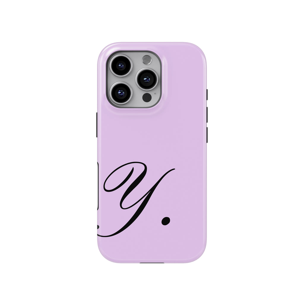 Y Lavender Initial Baskılı Telefon Kılıfı