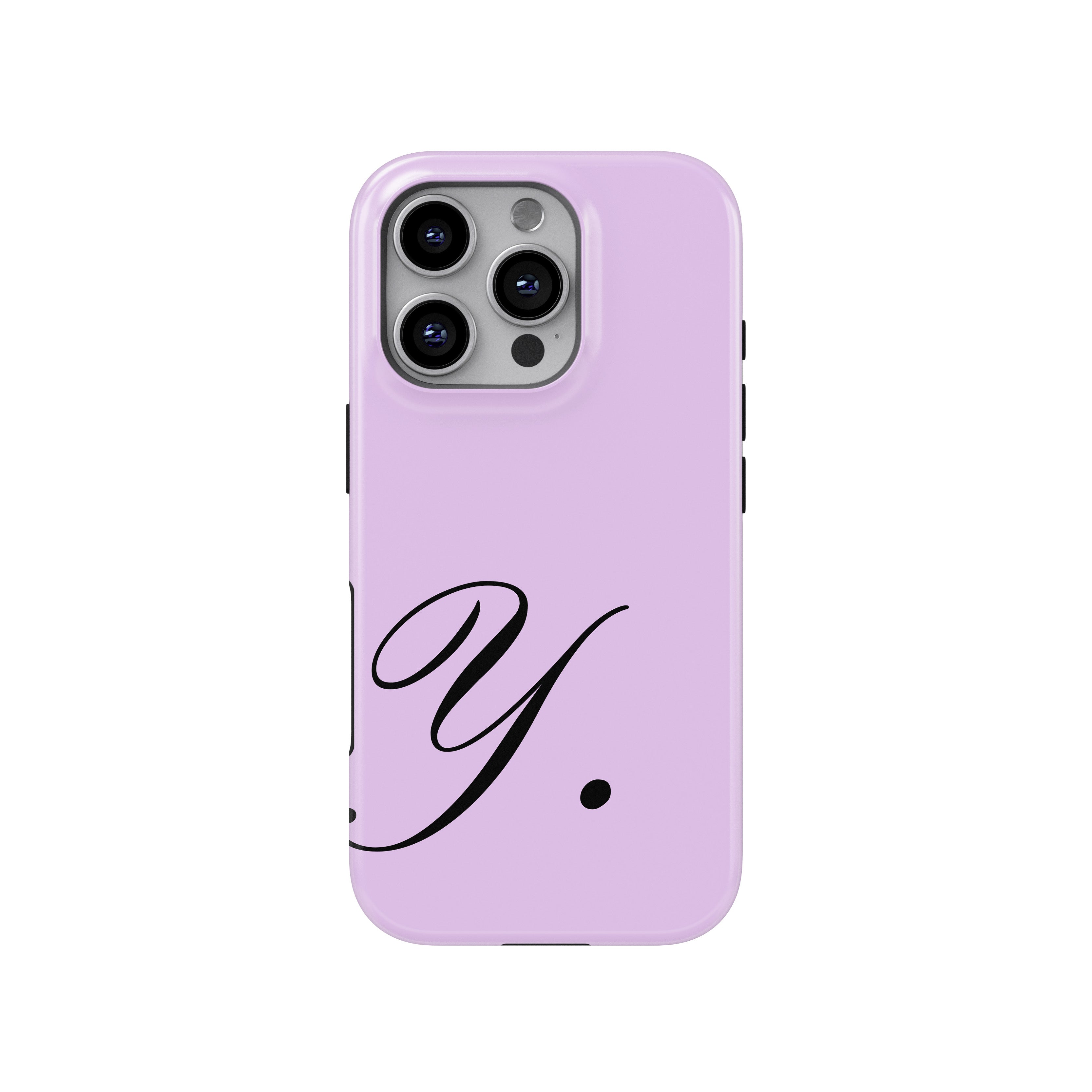 Y Lavender Initial Baskılı Telefon Kılıfı
