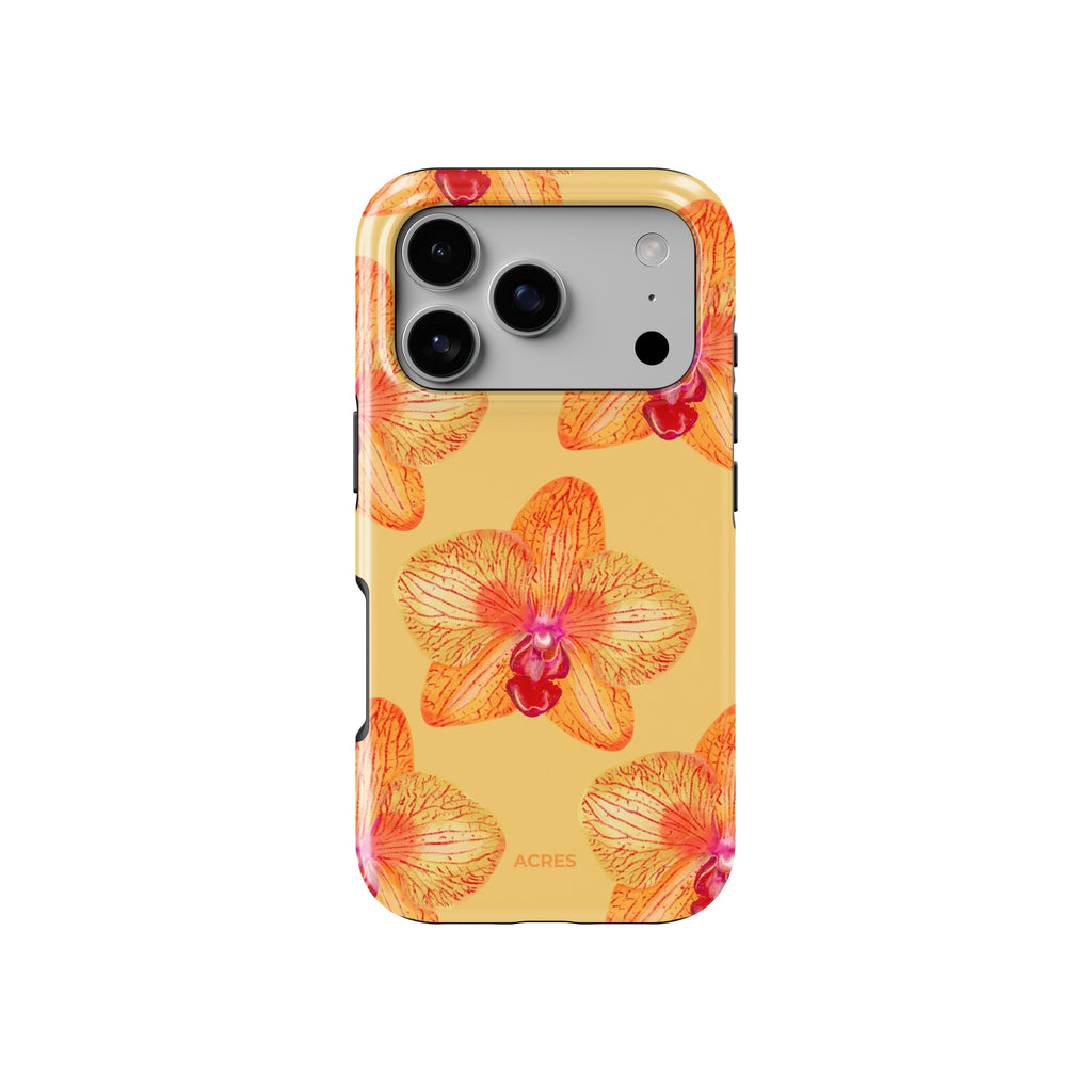 Orange Orchids Baskılı Telefon Kılıfı