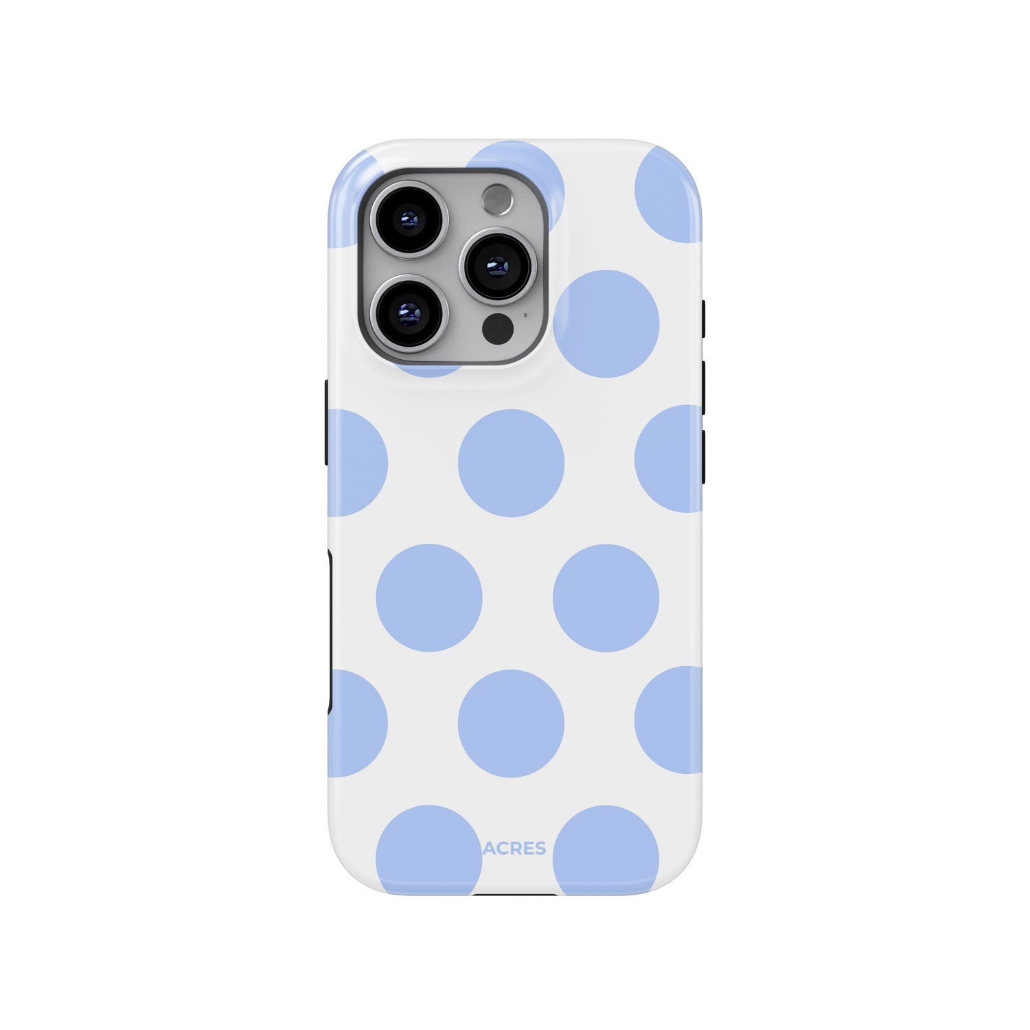 Blue Cream Maxi Polka Baskılı Telefon Kılıfı